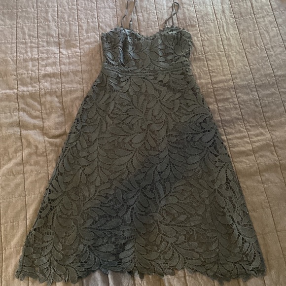 GUESS Spaghetti-Strap Lace A-Line Dress, Black, Size 0 - Picture 3 of 11